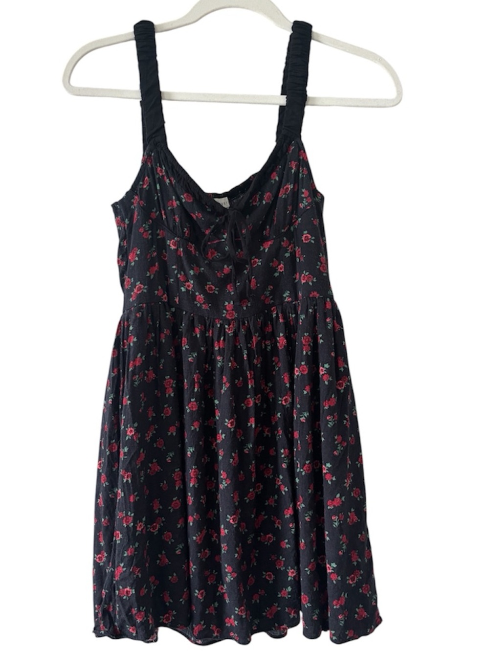 Aeropostale Black Sundress with Red Rose Print
